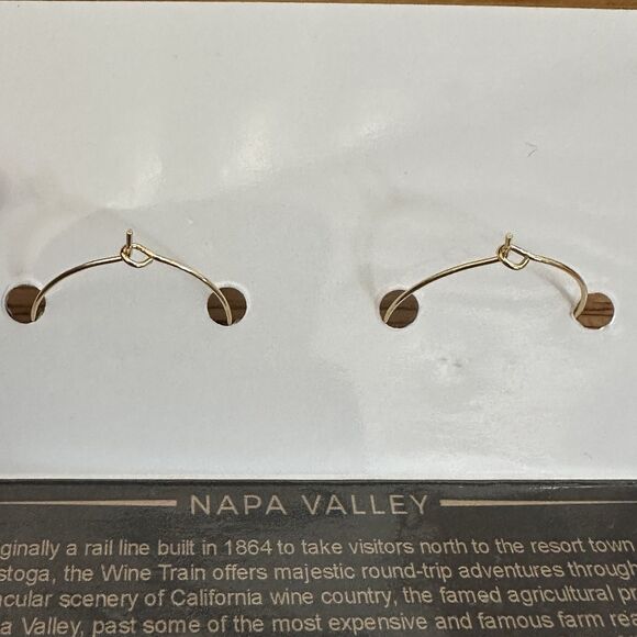 Napa Valley Wine Train Wine Glass Charms Set of 2 Hearts Pink Gold Drink Markers - Picture 5 of 7